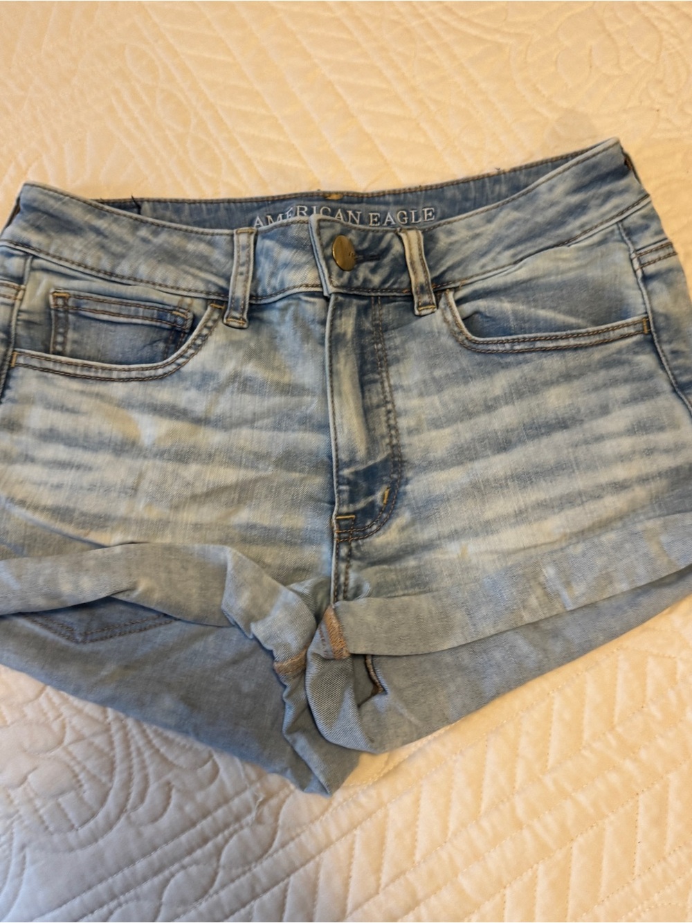 American Eagle Outfitters Faded Light Blue Denim Jean Shorts